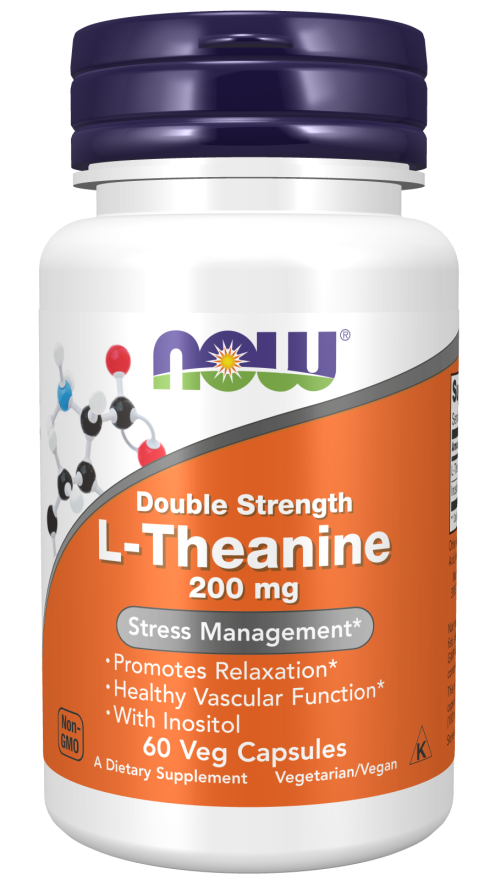 NOW L-Theanine Double Strength 200mg 60vc