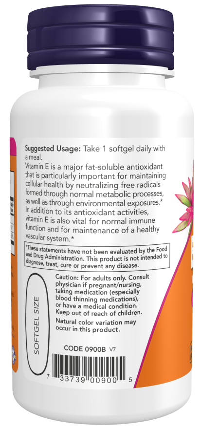 NOW Vitamin E-1000 100 Softgels