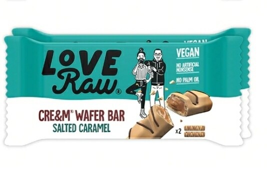 LoveRaw Salted Caramel Cre&m Wafer Bar 45g