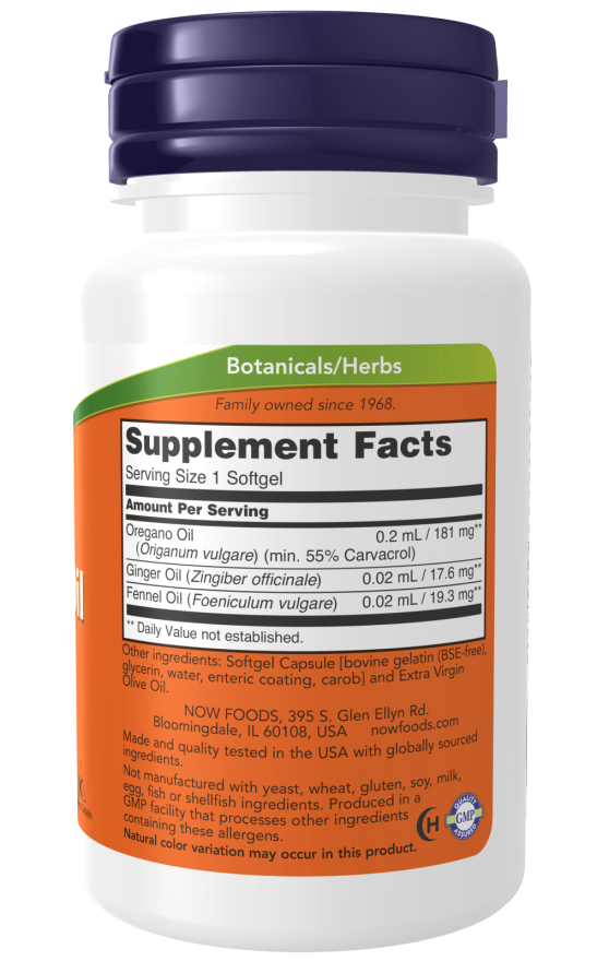 NOW Oregano Oil 90 softgel capsules