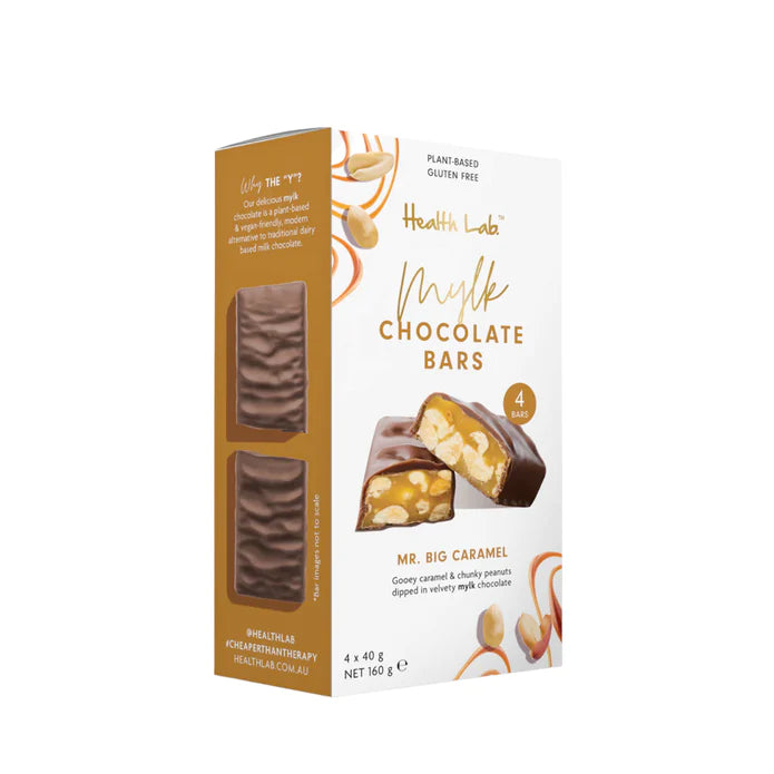 Health Lab Caramel Peanut Milk Choc Bar 4 Pack