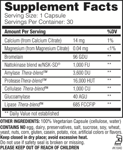 Enzymedica Nato-K 30 capsules (Exp 12/25)