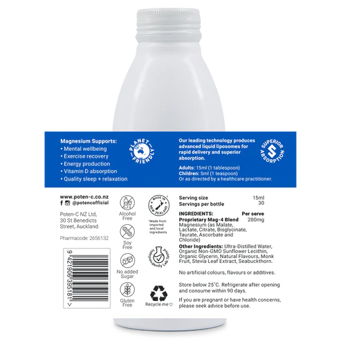 Poten-C Liposomal Magnesium 200mg Mag-7 Complex 450ml