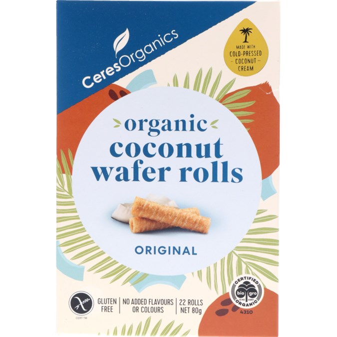 Organic Coconut Wafer Rolls 80G