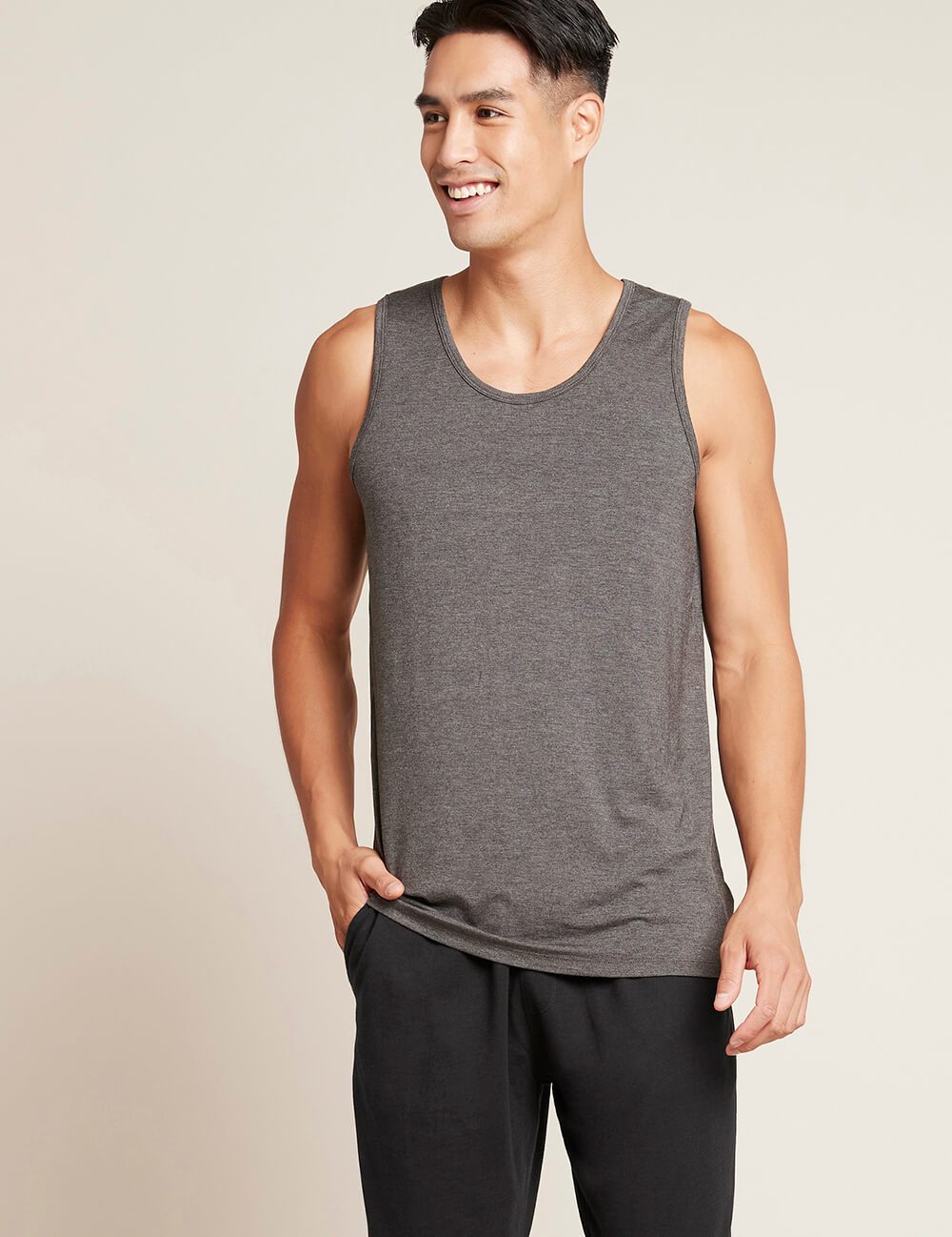 Mens Singlet Dk Grey Marl Lrg