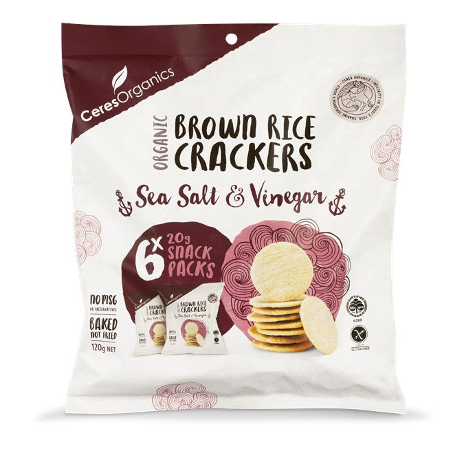 Brown Rice Crackers S&V 20Gx6