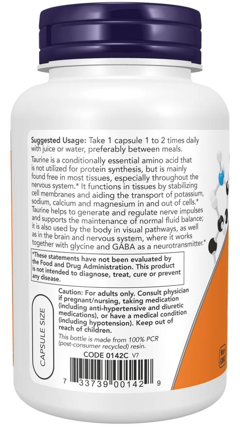 Taurine Double Strength 1000mg 100vc