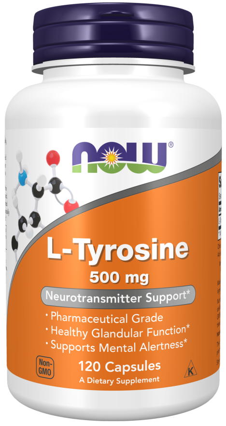 NOW L-Tyrosine 500mg 120 Capsules