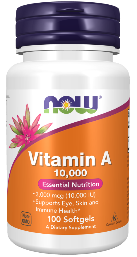 NOW Vitamin A 10,000IU 100 Soft Gels