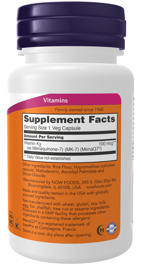 NOW Vitamin K2 MK-7 100mcg 60vc