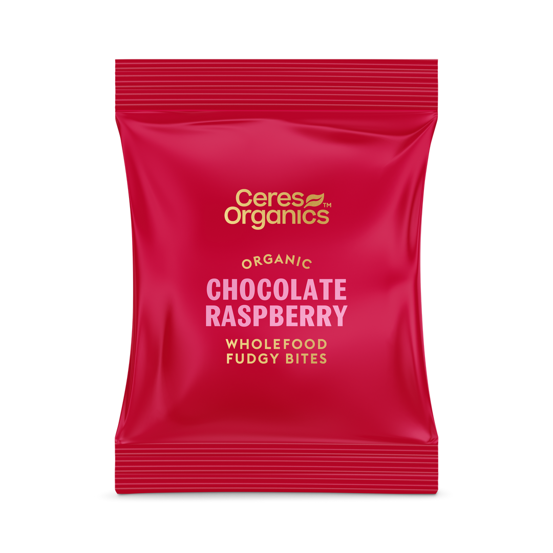 Organic Fudgy Bites Chocolate Raspberry 120g