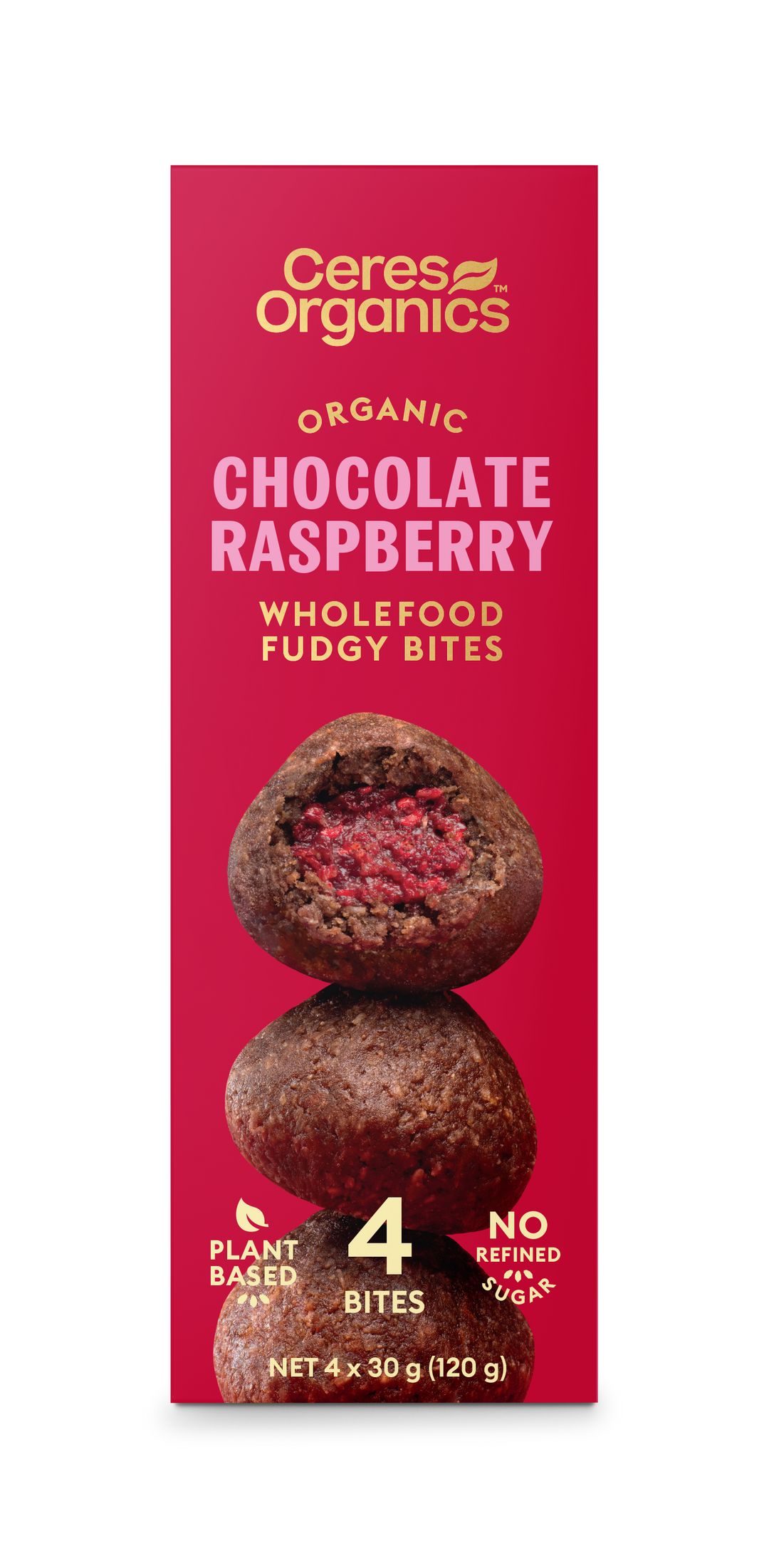 Organic Fudgy Bites Chocolate Raspberry 120g