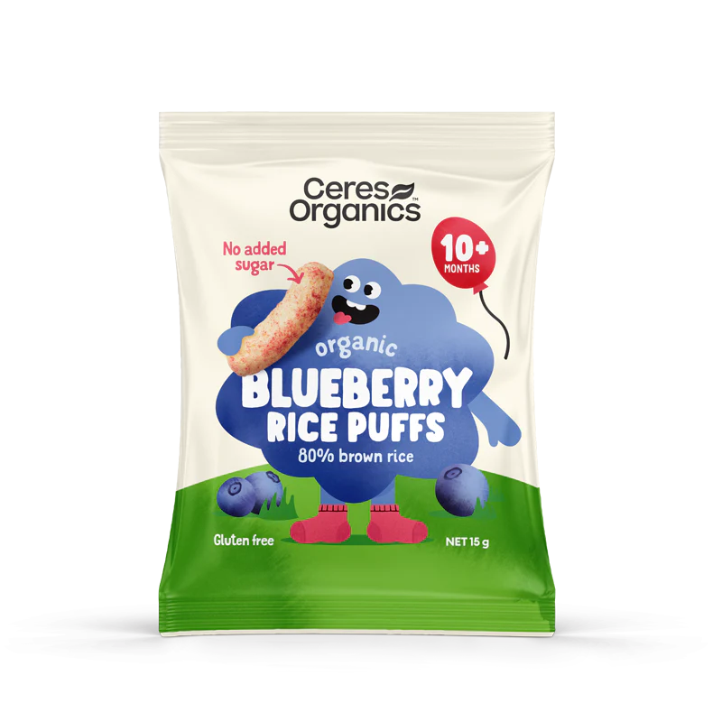 Blueberry Brown Rice Puffs