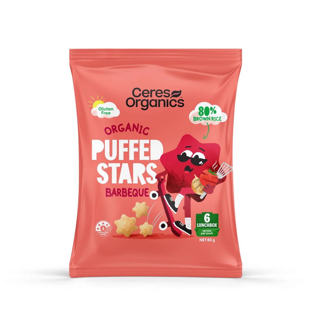 Organic Puffed Stars BBQ 80g (BB 24/7/25)