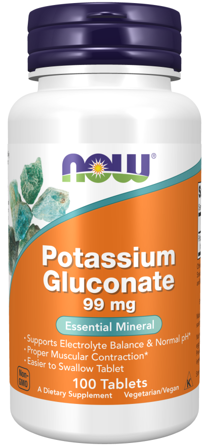 NOW Potassium Gluconate 99mg 100 Tablets