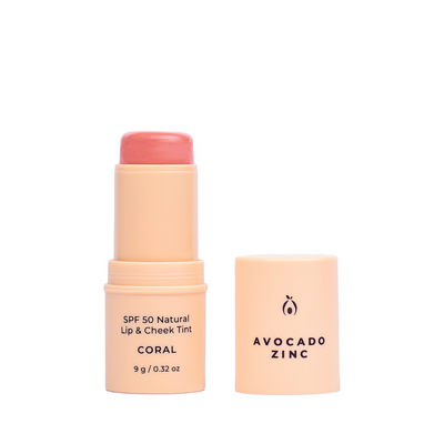 Avocado Zinc SPF50 Natural Lip & Cheek Tint (Coral)