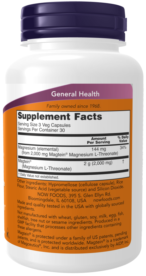 NOW Magtein 90 Veggie Capsules