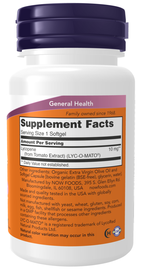 NOW Lycopene 10mg 60 Softgels