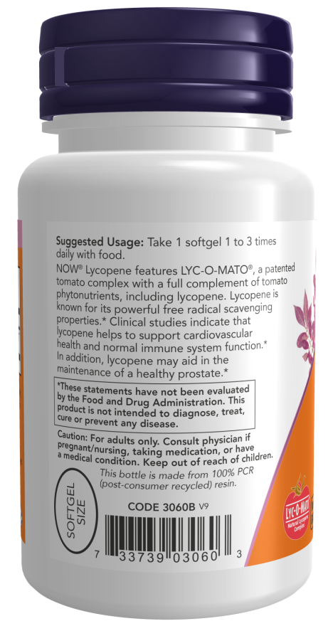 NOW Lycopene 10mg 60 Softgels