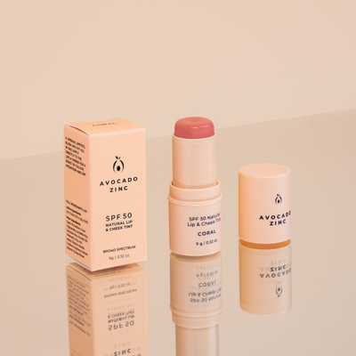 Avocado Zinc SPF50 Natural Lip & Cheek Tint (Coral)