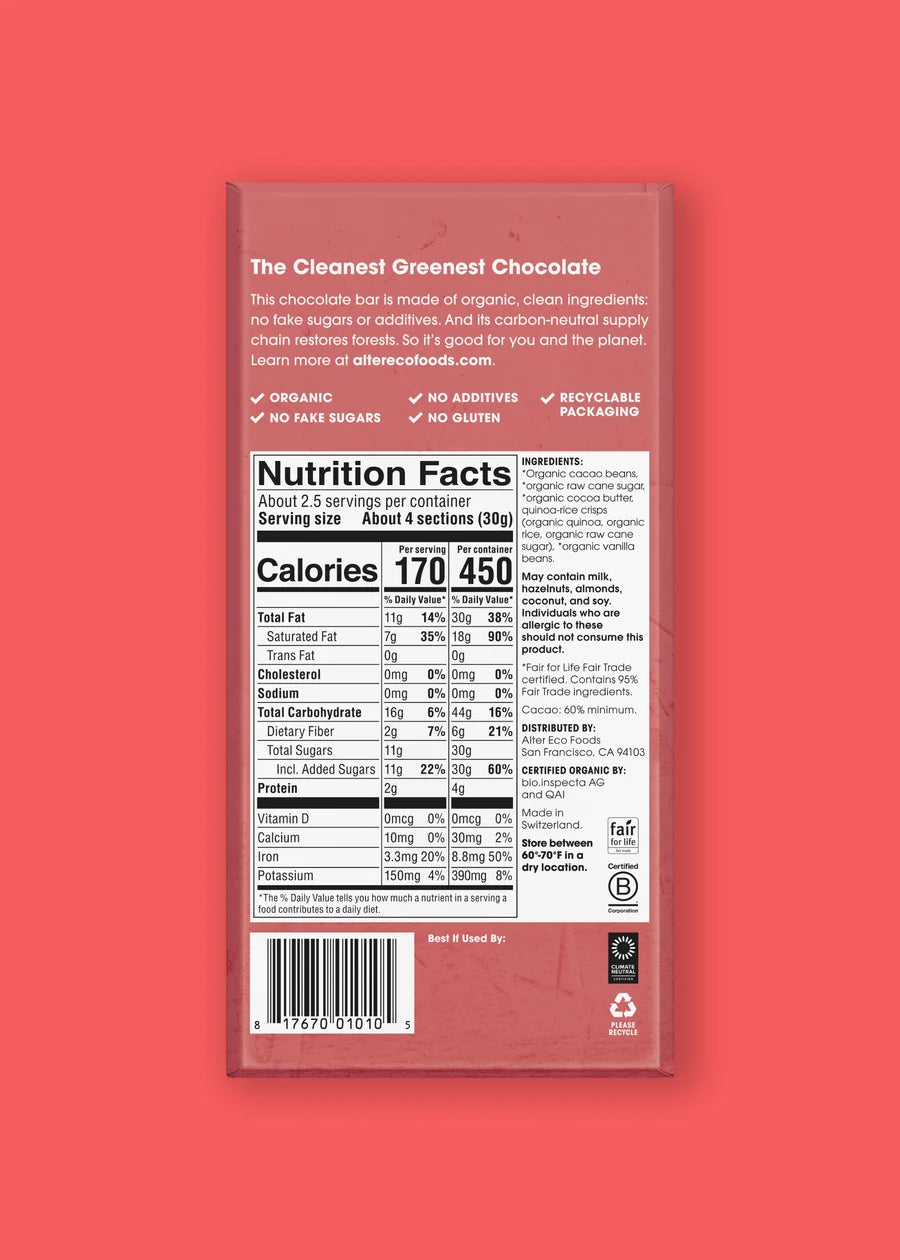 Alter Eco Quinoa Crunch 60% 80g