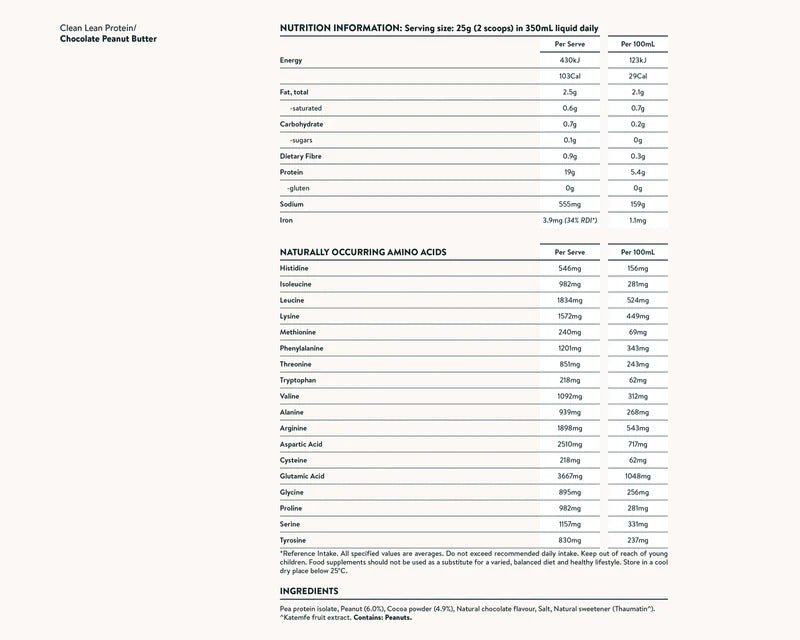 Nuzest Clean Lean Protein 500g Choc Peanut Butter