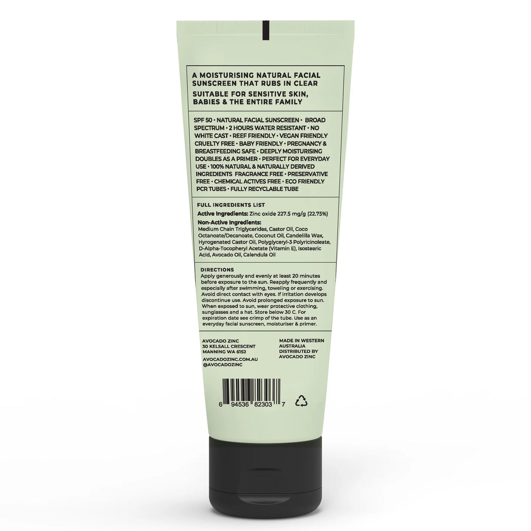 Avocado Zinc SPF50 Natural Physical Sunscreen