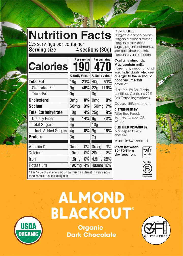 Alter Eco Almond Blackout 85% 75g