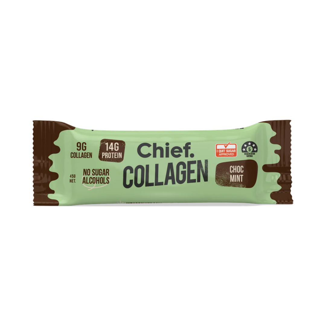 Chief Collagen Protein Bar Choc Mint 45g