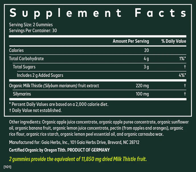 Milk Thistle Gummies 60 Gummies