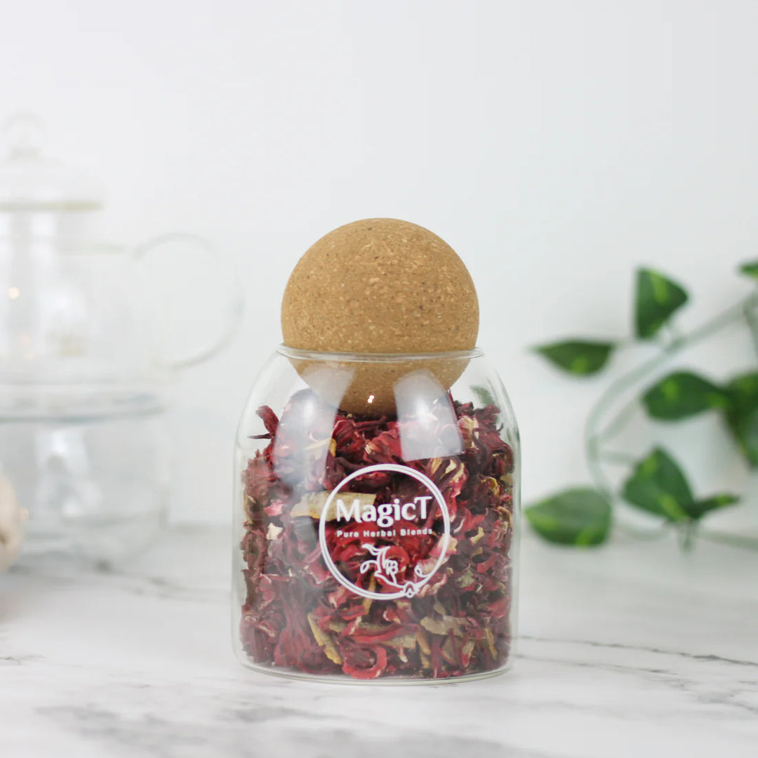 Pure Hibiscus and Cinnamon Tea 60g Glass Jar