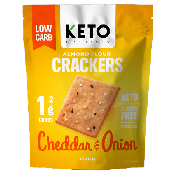 Keto Crackers Cheddar & Onion 64G (BB 15/12/23)