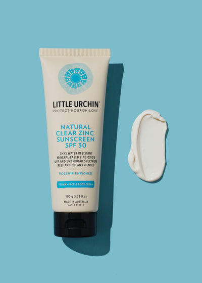 Little Urchin Natural Clear Zinc Sunscreen SPF30 100g