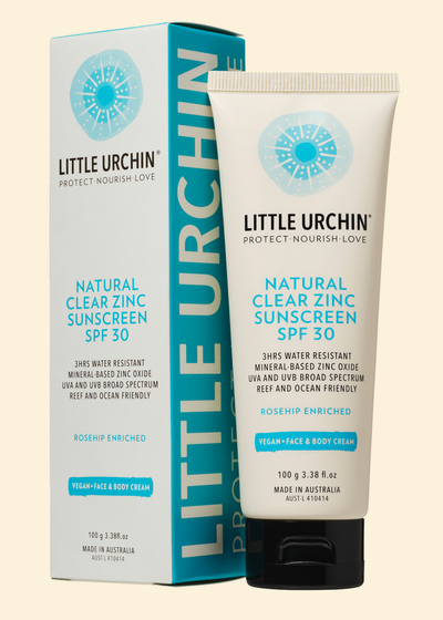 Little Urchin Natural Clear Zinc Sunscreen SPF30 100g