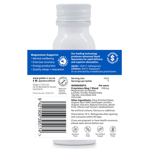 Poten-C Liposomal Magnesium 200mg Mag-7 Complex 75ml