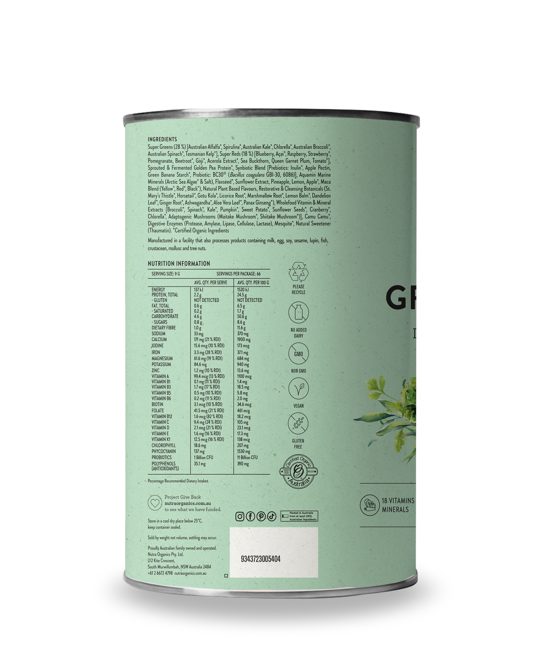 Greens & Reds Powder 600G