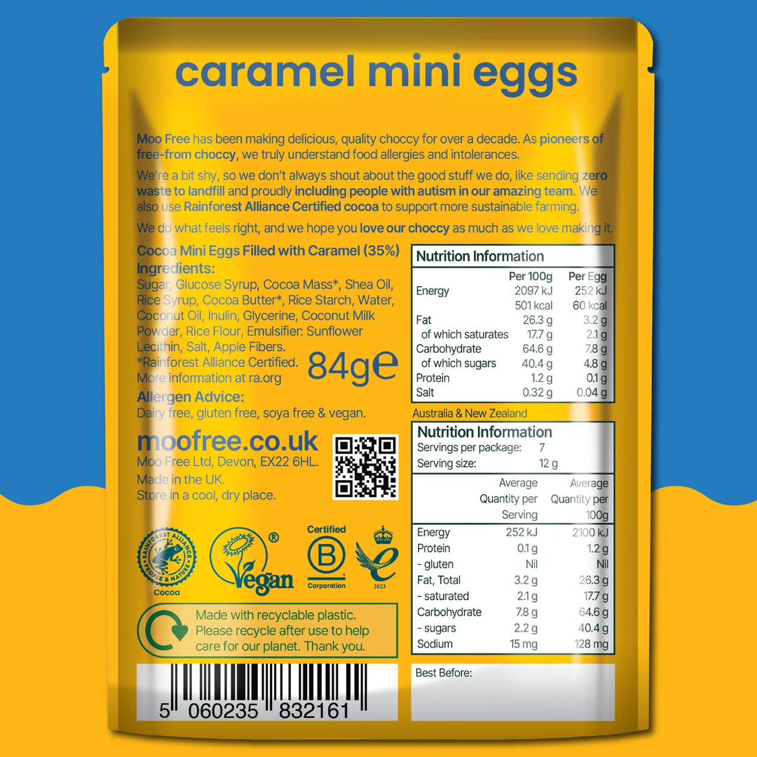 Moo Free Mini Easter Eggs Caramel 84g