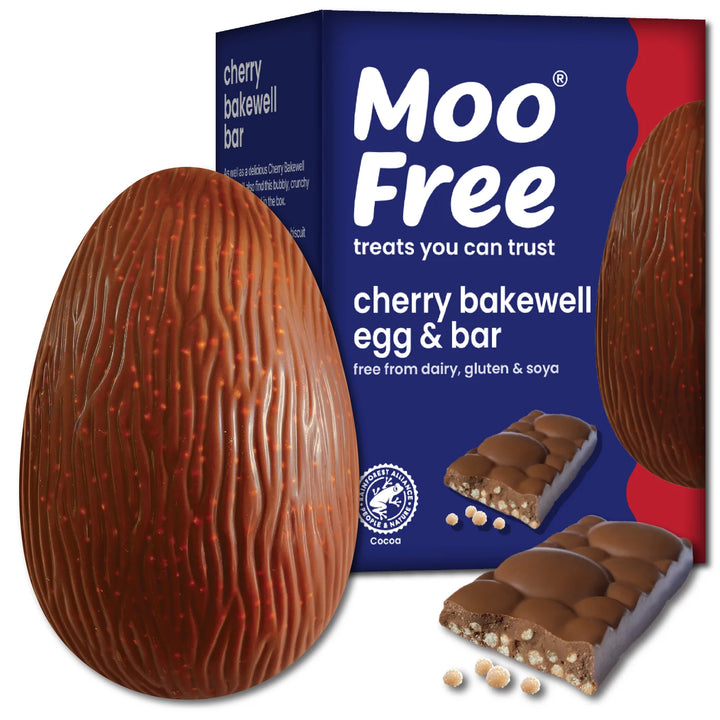 Moo Free Easter Cherry Bakewell Egg & Bar 135g