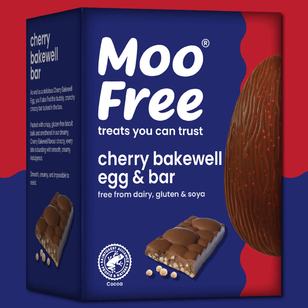 Moo Free Easter Cherry Bakewell Egg & Bar 135g