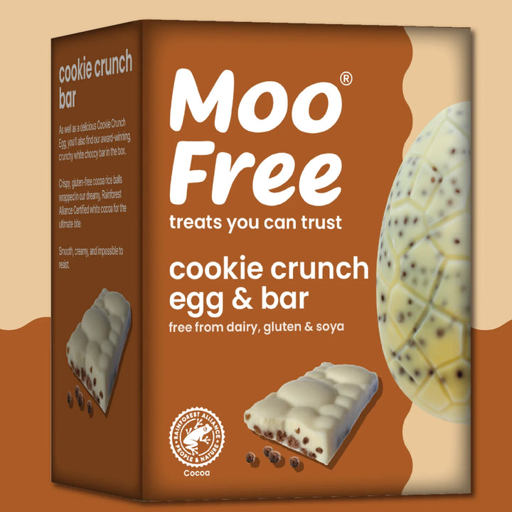 Moo Free Cookie Crunch Choccy Egg & Bar 135g