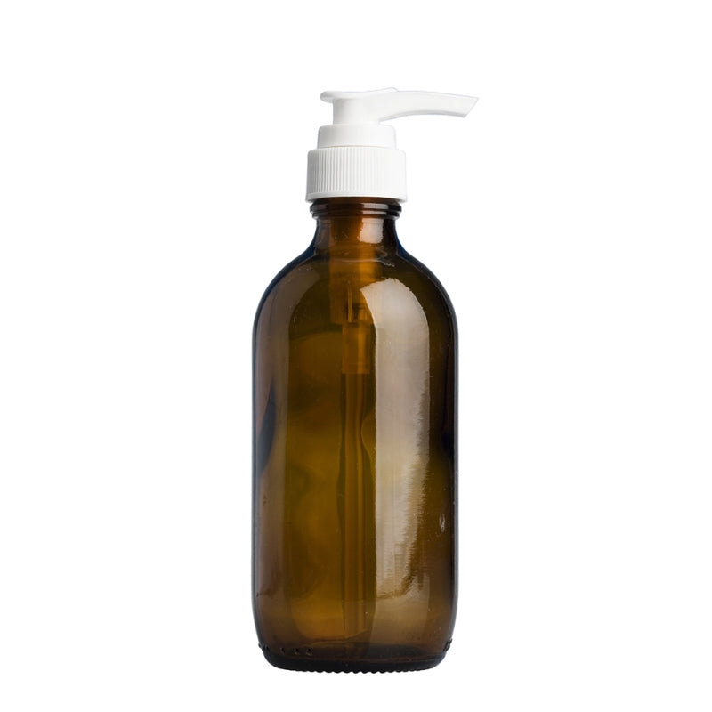 Amber Bottle with Pump Lid 200ml
