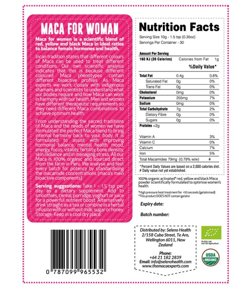 Maca Organic For Women 300G