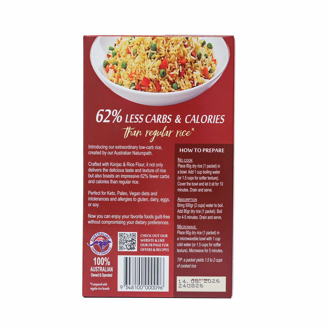 160g Rice ZERO Low Carb Rice 160g – Plum Organics Papamoa