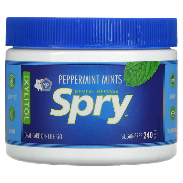 Spry Power Peppermint Mints 240 Pieces