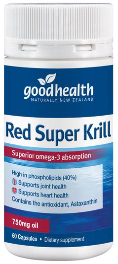 Red Super Krill Oil 750mg, 60 Capsules