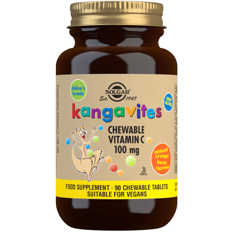 Kangavites Natural Orange Burst Vitamin C 100 Mg, 90 Chewable Tablets