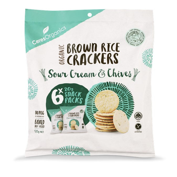Brown Rice Crackers S/Cream & Chive 20Gx6